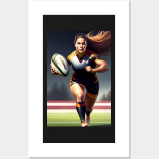 Woman Rugby Player Posters and Art